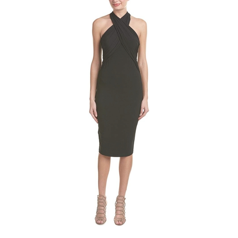 BCBGeneration Black Halter Midi Dress